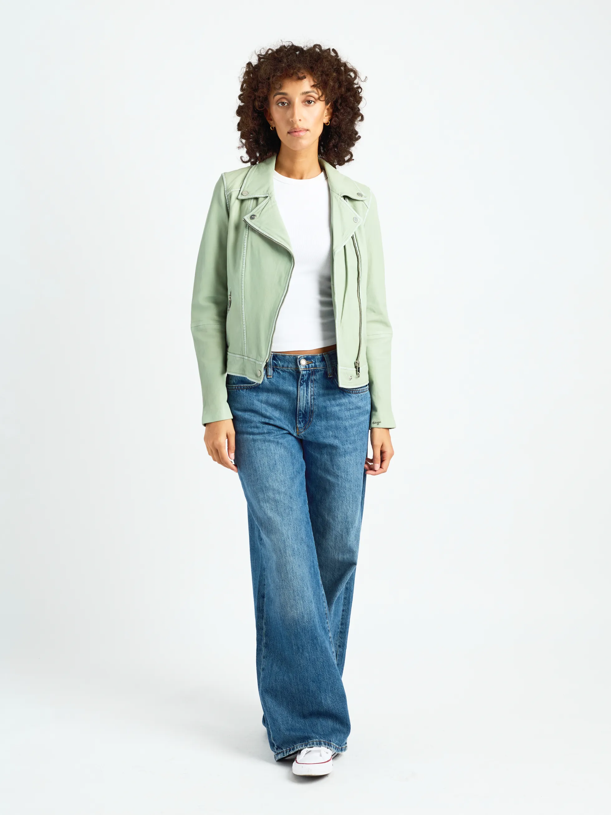 Leder Bikerjacke 42023069